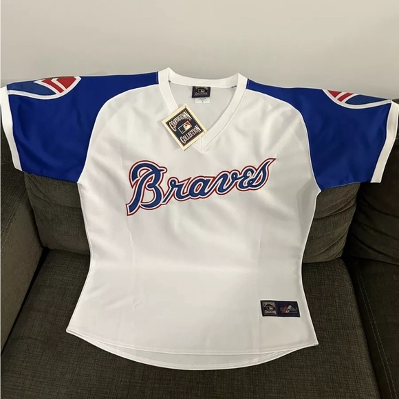 Majestic Authentic Cooperstown Collection 70’s Atlanta Braves Jersey Men’s L - Picture 1 of 4